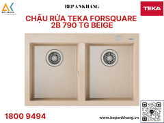 Chậu rửa Teka ForSquare 2B 790 TG màu Beige - Chất liệu đá Thạch Anh - Xuất xứ Italia